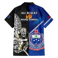 New Zealand And Samoa Rugby Hawaiian Shirt All Black Tiki Fern Mix Manu Samoa 2023 World Cup LT14 - Polynesian Pride
