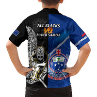 New Zealand And Samoa Rugby Hawaiian Shirt All Black Tiki Fern Mix Manu Samoa 2023 World Cup LT14 - Polynesian Pride