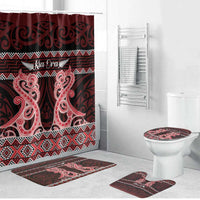Kia Ora New Zealand Bathroom Set Maori Language Week Whero Taniko Motif - Polynesian Pride