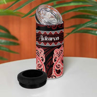 Kia Ora New Zealand 4 in 1 Can Cooler Tumbler Maori Language Week Whero Taniko Motif - Polynesian Pride
