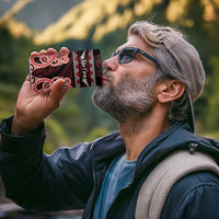 Kia Ora New Zealand 4 in 1 Can Cooler Tumbler Maori Language Week Whero Taniko Motif - Polynesian Pride