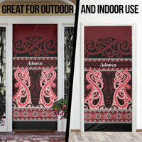 Kia Ora New Zealand Door Cover Maori Language Week Whero Taniko Motif - Polynesian Pride
