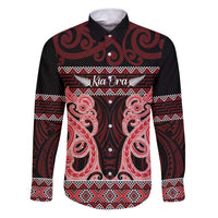 Kia Ora New Zealand Family Matching Puletasi and Hawaiian Shirt Maori Language Week Whero Taniko Motif - Polynesian Pride
