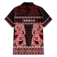 Kia Ora New Zealand Family Matching Summer Maxi Dress and Hawaiian Shirt Maori Language Week Whero Taniko Motif - Polynesian Pride