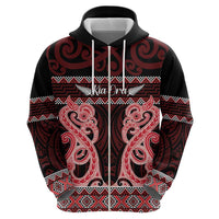 Kia Ora New Zealand Hoodie Maori Language Week Whero Taniko Motif - Polynesian Pride