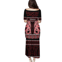 Kia Ora New Zealand Puletasi Maori Language Week Whero Taniko Motif - Polynesian Pride