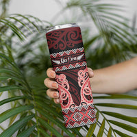 Kia Ora New Zealand Skinny Tumbler Maori Language Week Whero Taniko Motif - Polynesian Pride