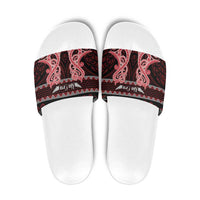 Kia Ora New Zealand Slide Sandals Maori Language Week Whero Taniko Motif - Polynesian Pride