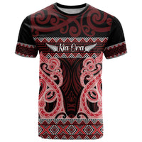 Kia Ora New Zealand T Shirt Maori Language Week Whero Taniko Motif - Polynesian Pride