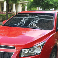 Kia Ora New Zealand Auto Sun Shade Maori Language Week Pango Taniko Motif - Polynesian Pride