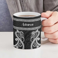 Kia Ora New Zealand Ceramic Mug Maori Language Week Pango Taniko Motif - Polynesian Pride