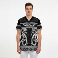 Kia Ora New Zealand Scrub Top Maori Language Week Pango Taniko Motif - Polynesian Pride