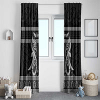 Kia Ora New Zealand Window Curtain Maori Language Week Pango Taniko Motif - Polynesian Pride