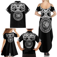 Kia Kaha Te Reo Maori New Zealand Family Matching Summer Maxi Dress and Hawaiian Shirt 50th Anniversary Ake Ake Ake - Polynesian Pride