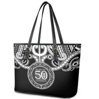 Kia Kaha Te Reo Maori New Zealand Leather Tote Bag 50th Anniversary Ake Ake Ake - Polynesian Pride