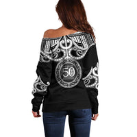 Kia Kaha Te Reo Maori New Zealand Off Shoulder Sweater 50th Anniversary Ake Ake Ake - Polynesian Pride