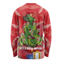 Kakapo New Zealand Christmas Long Sleeve Shirt Meri Kirihimete Pohutukawa - Red Color