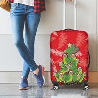 Kakapo New Zealand Christmas Luggage Cover Meri Kirihimete Pohutukawa - Red Color LT14 - Polynesian Pride
