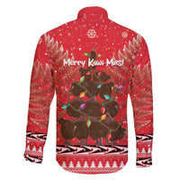 Kiwi New Zealand Christmas Family Matching Puletasi and Hawaiian Shirt Meri Kirihimete Silver Fern - Red Color LT14 - Polynesian Pride