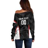 Custom New Zealand Silver Fern Softball Off Shoulder Sweater Go Aotearoa LT14 - Polynesian Pride