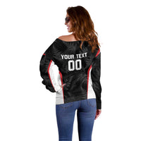 Custom New Zealand Silver Fern Softball Off Shoulder Sweater Go Aotearoa LT14 - Polynesian Pride