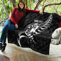 Custom Aotearoa Ice Hockey Quilt NZ Tiki Mascot - Maori Pattern LT14 - Polynesian Pride