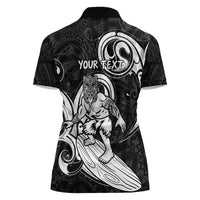 Personalised New Zealand Surfing Women Polo Shirt Aotearoa Maori Tiki Haka LT14 - Polynesian Pride