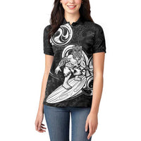 Personalised New Zealand Surfing Women Polo Shirt Aotearoa Maori Tiki Haka LT14 - Polynesian Pride