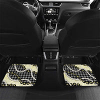 Black Palaka Hawaii Car Mats Kukui Nut Pikake Lei Hawaiian Tapa Pattern - Polynesian Pride