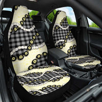 Black Palaka Hawaii Car Seat Cover Kukui Nut Pikake Lei Hawaiian Tapa Pattern - Polynesian Pride