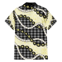 Black Palaka Hawaii Hawaiian Shirt Kukui Nut Pikake Lei Hawaiian Tapa Pattern - Polynesian Pride