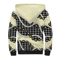 Black Palaka Hawaii Sherpa Hoodie Kukui Nut Pikake Lei Hawaiian Tapa Pattern - Polynesian Pride