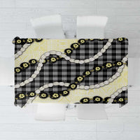 Black Palaka Hawaii Tablecloth Kukui Nut Pikake Lei Hawaiian Tapa Pattern - Polynesian Pride