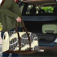 Black Palaka Hawaii Travel Bag Kukui Nut Pikake Lei Hawaiian Tapa Pattern - Polynesian Pride