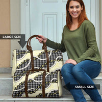 Black Palaka Hawaii Travel Bag Kukui Nut Pikake Lei Hawaiian Tapa Pattern - Polynesian Pride