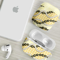 Yellow Palaka Hawaii AirPods Case Kukui Nut Pikake Lei Hawaiian Tapa Pattern - Polynesian Pride