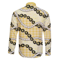 Yellow Palaka Hawaii Family Matching Puletasi and Hawaiian Shirt Kukui Nut Pikake Lei Hawaiian Tapa Pattern - Polynesian Pride