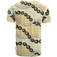Yellow Palaka Hawaii T Shirt Kukui Nut Pikake Lei Hawaiian Tapa Pattern - Polynesian Pride