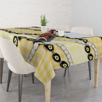 Yellow Palaka Hawaii Tablecloth Kukui Nut Pikake Lei Hawaiian Tapa Pattern - Polynesian Pride