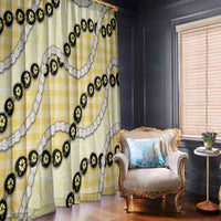 Yellow Palaka Hawaii Window Curtain Kukui Nut Pikake Lei Hawaiian Tapa Pattern - Polynesian Pride