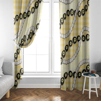 Yellow Palaka Hawaii Window Curtain Kukui Nut Pikake Lei Hawaiian Tapa Pattern - Polynesian Pride
