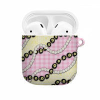Pink Palaka Hawaii AirPods Case Kukui Nut Pikake Lei Hawaiian Tapa Pattern - Polynesian Pride