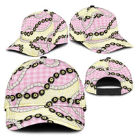 Pink Palaka Hawaii Classic Cap Kukui Nut Pikake Lei Hawaiian Tapa Pattern - Polynesian Pride