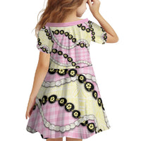Pink Palaka Hawaii Family Matching Mermaid Dress and Hawaiian Shirt Kukui Nut Pikake Lei Hawaiian Tapa Pattern LT14 - Polynesian Pride