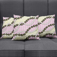 Pink Palaka Hawaii Pillow Cover Kukui Nut Pikake Lei Hawaiian Tapa Pattern - Polynesian Pride