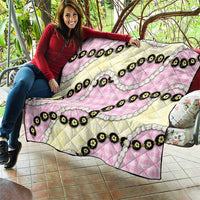 Pink Palaka Hawaii Quilt Kukui Nut Pikake Lei Hawaiian Tapa Pattern - Polynesian Pride