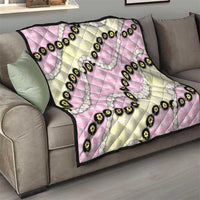 Pink Palaka Hawaii Quilt Kukui Nut Pikake Lei Hawaiian Tapa Pattern - Polynesian Pride