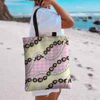 Pink Palaka Hawaii Tote Bag Kukui Nut Pikake Lei Hawaiian Tapa Pattern - Polynesian Pride