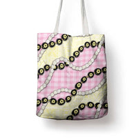 Pink Palaka Hawaii Tote Bag Kukui Nut Pikake Lei Hawaiian Tapa Pattern - Polynesian Pride