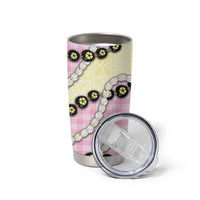 Pink Palaka Hawaii Tumbler Cup Kukui Nut Pikake Lei Hawaiian Tapa Pattern - Polynesian Pride